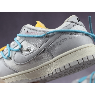 Off-White x Nike Dunk Low Lot 02 of 50 DM1602-115 Sail/Neutral Grey/Blue Fury Mens Womens Shoes