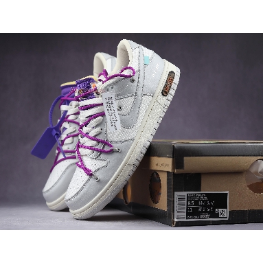 Off-White x Nike Dunk Low Lot 28 of 50 DM1602-111 Sail/Neutral Grey/Hyper Violet-Purple Mens Womens Shoes