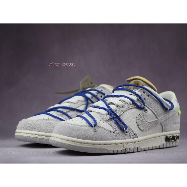 Off-White x Nike Dunk Low Lot 32 of 50 DJ0950-104 Sail/Neutral Grey/Racer Blue Mens Womens Shoes