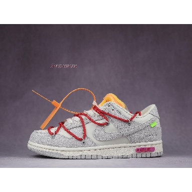 Off-White x Nike Dunk Low Lot 40 of 50 DJ0950-103 Sail/Neutral Grey/Global Red Mens Womens Shoes