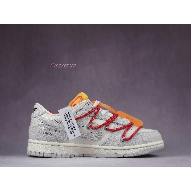 Off-White x Nike Dunk Low Lot 40 of 50 DJ0950-103 Sail/Neutral Grey/Global Red Mens Womens Shoes