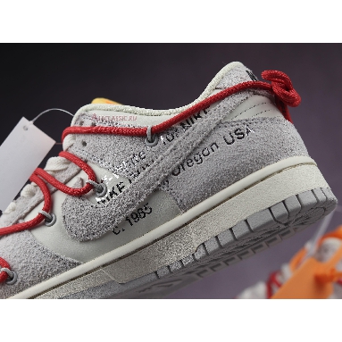 Off-White x Nike Dunk Low Lot 40 of 50 DJ0950-103 Sail/Neutral Grey/Global Red Mens Womens Shoes