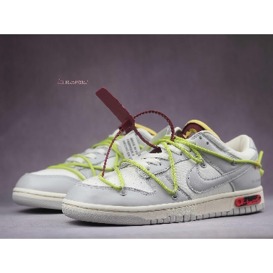 Off-White x Nike Dunk Low Lot 08 of 50 DM1602-106 Sail/Neutral Grey-Green Mens Womens Shoes