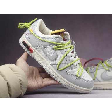 Off-White x Nike Dunk Low Lot 08 of 50 DM1602-106 Sail/Neutral Grey-Green Mens Womens Shoes