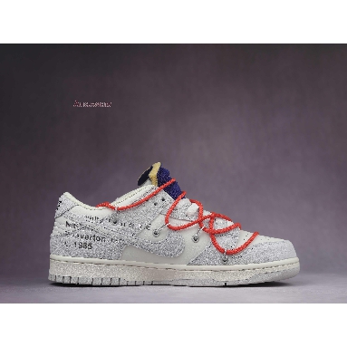 Off-White x Nike Dunk Low Lot 13 of 50 DJ0950-110 Sail/Neutral Grey/Habanero Red Mens Womens Shoes