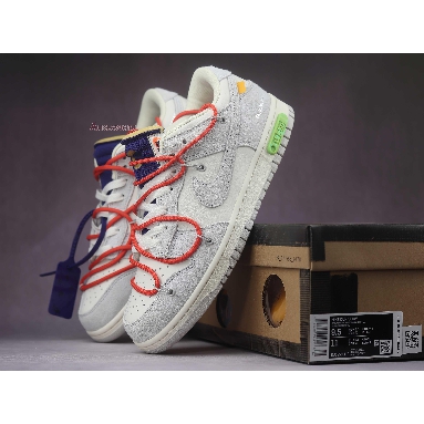 Off-White x Nike Dunk Low Lot 13 of 50 DJ0950-110 Sail/Neutral Grey/Habanero Red Mens Womens Shoes