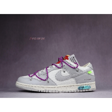 Off-White x Nike Dunk Low Lot 45 of 50 DM1602-101 Sail/Neutral Grey/Magenta Mens Womens Shoes