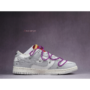 Off-White x Nike Dunk Low Lot 45 of 50 DM1602-101 Sail/Neutral Grey/Magenta Mens Womens Shoes