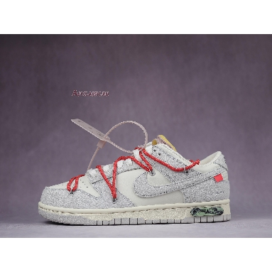 Off-White x Nike Dunk Low Lot 33 of 50 DJ0950-118 Sail/Neutral Grey/Chile Red Mens Womens Shoes