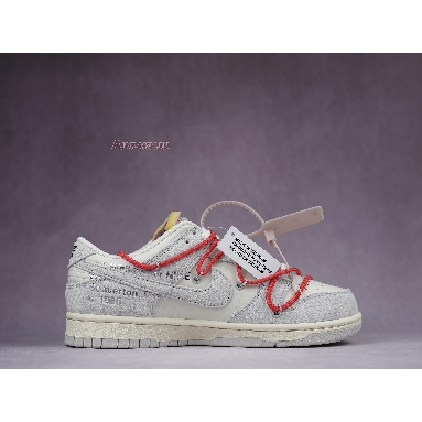 Off-White x Nike Dunk Low Lot 33 of 50 DJ0950-118 Sail/Neutral Grey/Chile Red Mens Womens Shoes