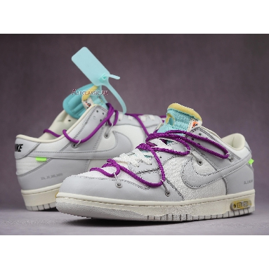 Off-White x Nike Dunk Low Lot 21 of 50 DM1602-100 Sail/Neutral Grey/Hyper Violet Mens Womens Shoes