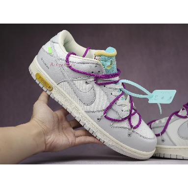 Off-White x Nike Dunk Low Lot 21 of 50 DM1602-100 Sail/Neutral Grey/Hyper Violet Mens Womens Shoes