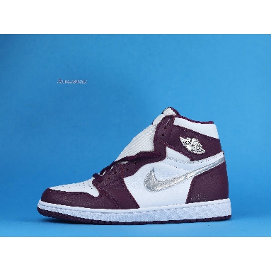 Air Jordan 1 Retro High OG Bordeaux 555088-611 Bordeaux/White/Metallic Silver Sneakers