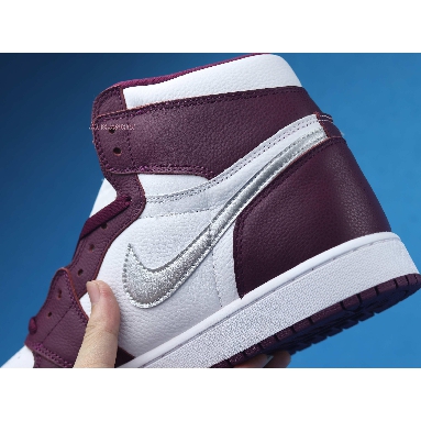 Air Jordan 1 Retro High OG Bordeaux 555088-611 Bordeaux/White/Metallic Silver Sneakers