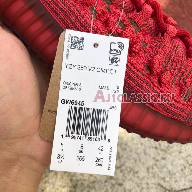 Adidas Yeezy 350 Boost V2 CMPCT Slate Red GW6945 Slate Red/Slate Red-Slate Red Sneakers