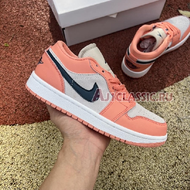 Air Jordan 1 Low Light Madder Root DC0774-800 Light Madder Root/Dark Teal Green Mens Womens Shoes