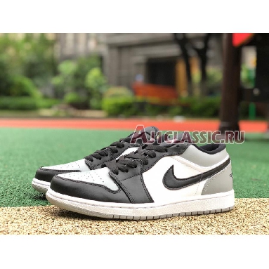 Air Jordan 1 Low Shadow Toe 553558-052 Light Smoke Grey/White-Black Sneakers