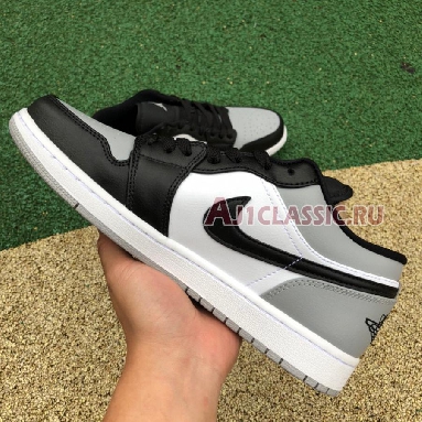 Air Jordan 1 Low Shadow Toe 553558-052 Light Smoke Grey/White-Black Mens Womens Shoes