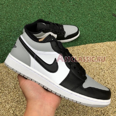 Air Jordan 1 Low Shadow Toe 553558-052 Light Smoke Grey/White-Black Sneakers