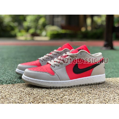 Air Jordan 1 Low Light Iron Ore DC0774-060 Light Iron Ore/Black-Siren Red Sneakers