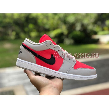 Air Jordan 1 Low Light Iron Ore DC0774-060 Light Iron Ore/Black-Siren Red Sneakers