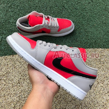 Air Jordan 1 Low Light Iron Ore DC0774-060 Light Iron Ore/Black-Siren Red Sneakers