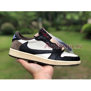 Travis Scott x Air Jordan 1 Low Dark Mocha CQ4277-105 Sail/Dark Mocha/Black/Black Mens Womens Shoes