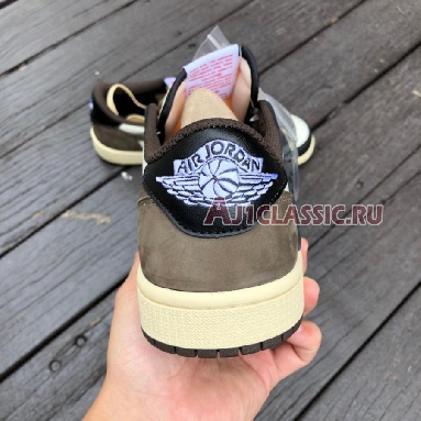 Travis Scott x Air Jordan 1 Low Dark Mocha CQ4277-105 Sail/Dark Mocha/Black/Black Mens Womens Shoes