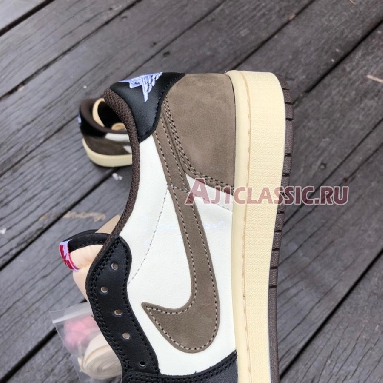 Travis Scott x Air Jordan 1 Low Dark Mocha CQ4277-105 Sail/Dark Mocha/Black/Black Mens Womens Shoes