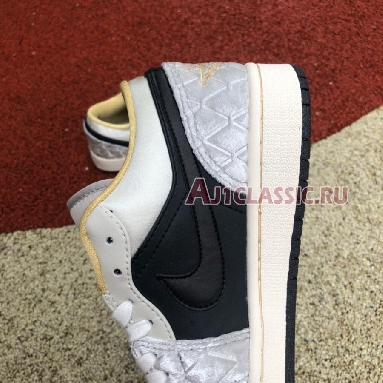 Air Jordan 1 Low SE Beaded Swoosh DV1762-001 Anthracite/Light Bone/Sail/Wolf Grey/Gold Dust Sneakers