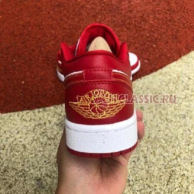 Air Jordan 1 Low Cardinal 553560-607 Noble Red/White/Noble Red/University Gold Mens Womens Shoes