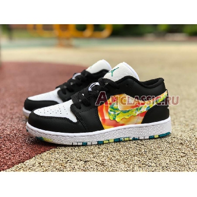 Air Jordan 1 Low SE GS Drip DJ6252-038 Black/Team Orange/Kumquat/White Sneakers