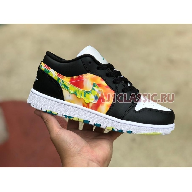 Air Jordan 1 Low SE GS Drip DJ6252-038 Black/Team Orange/Kumquat/White Sneakers