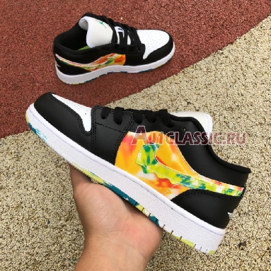 Air Jordan 1 Low SE GS Drip DJ6252-038 Black/Team Orange/Kumquat/White Sneakers