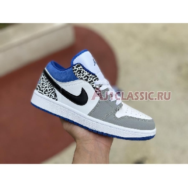 Air Jordan 1 Low True Blue DM1199-140 White/Black-Cement Grey-Dark Marina Blue Sneakers