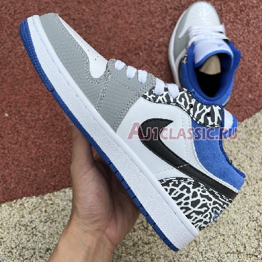 Air Jordan 1 Low True Blue DM1199-140 White/Black-Cement Grey-Dark Marina Blue Sneakers