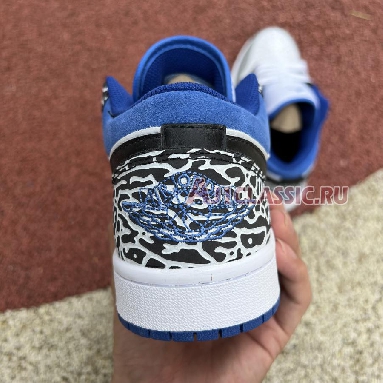 Air Jordan 1 Low True Blue DM1199-140 White/Black-Cement Grey-Dark Marina Blue Sneakers