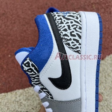 Air Jordan 1 Low True Blue DM1199-140 White/Black-Cement Grey-Dark Marina Blue Sneakers