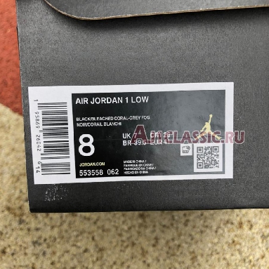 Air Jordan 1 Low Grey Fog Bleached Coral 553558-062 Black/Grey Fog/White/Bleached Coral Sneakers