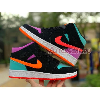 Air Jordan 1 Mid GS Candy 554725-083 Black/Total Orange Sneakers