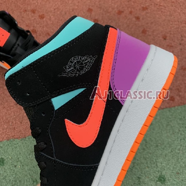 Air Jordan 1 Mid GS Candy 554725-083 Black/Total Orange Sneakers