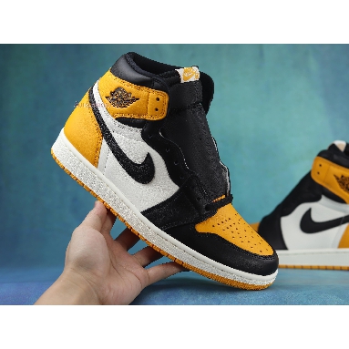 Air Jordan 1 Retro High OG Yellow Toe 555088-711 Taxi/Black/Sail Mens Womens Shoes