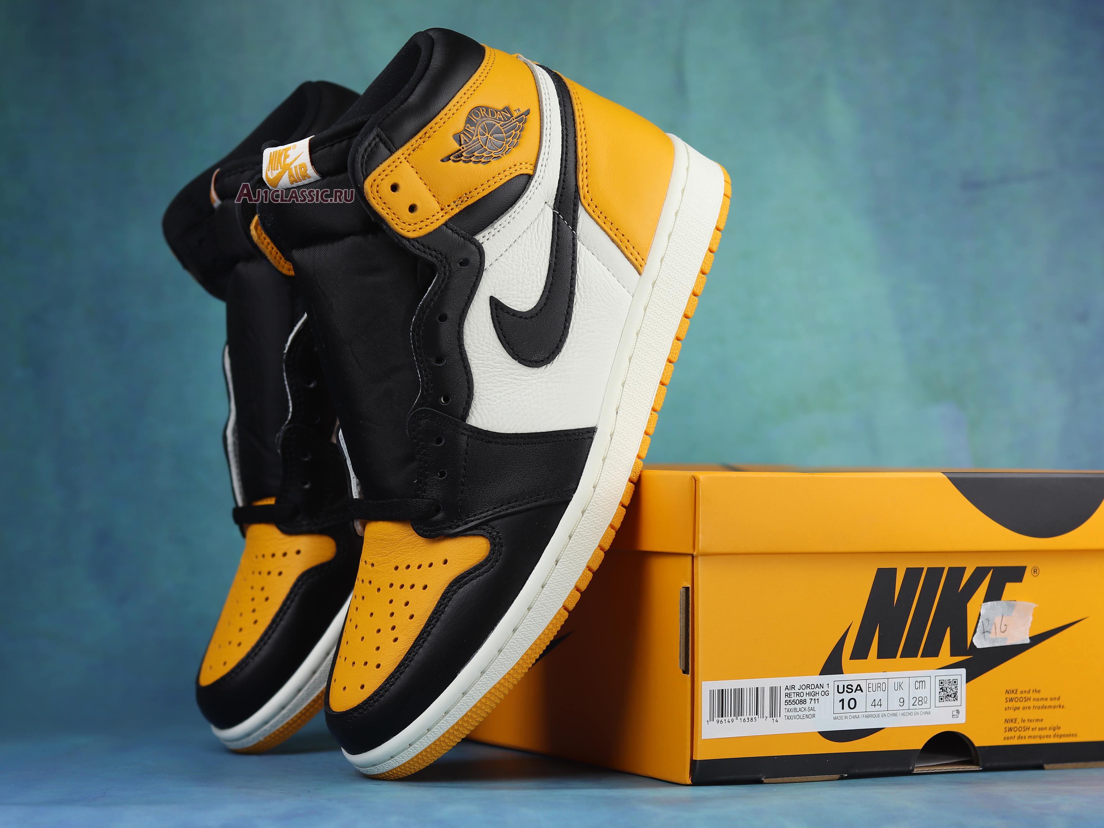 New Air Jordan 1 Retro High OG "Yellow Toe" 555088-711 Shoes