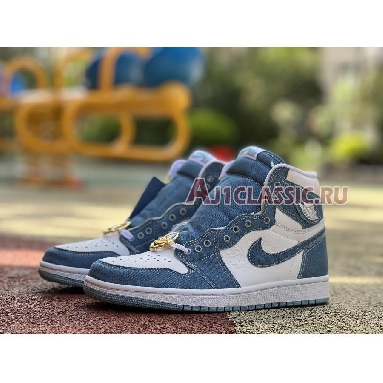 Air Jordan 1 High OG Denim DM9036-104 White/Worn Blue/Metallic Gold Sneakers