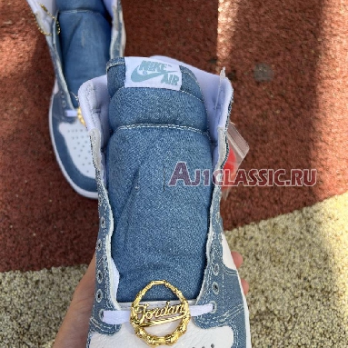 Air Jordan 1 High OG Denim DM9036-104 White/Worn Blue/Metallic Gold Mens Womens Shoes