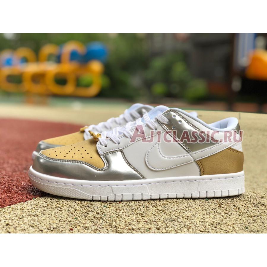 New Nike Dunk Low SE "Silver Gold Metallic" DH4403-700 Shoes