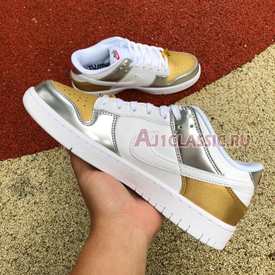 New Nike Dunk Low SE "Silver Gold Metallic" DH4403-700 Shoes