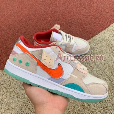 Nike Dunk Low Scrap Shapeless, Formless, Limitless DQ4975-181 Sail/Rush Orange/White Sneakers