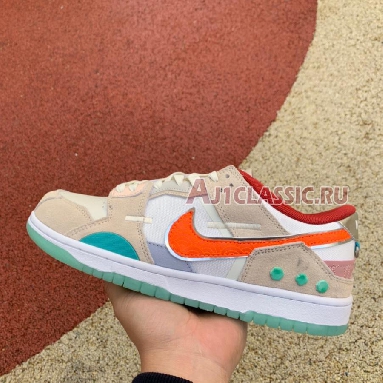 Nike Dunk Low Scrap Shapeless, Formless, Limitless DQ4975-181 Sail/Rush Orange/White Mens Womens Shoes