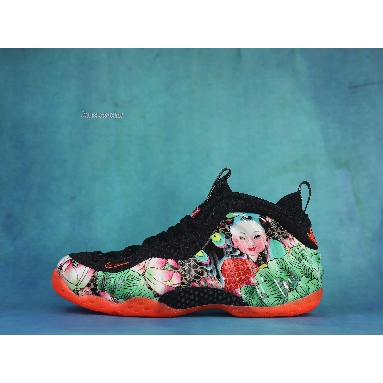 Nike Air Foamposite One Tianjin 744307-001 Black/Black-Lava Glow-Lakeside Mens Womens Shoes